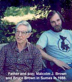 Professor Malcolm J. Brown with his son, Bruce Brown, Sumas, WA, July 1988