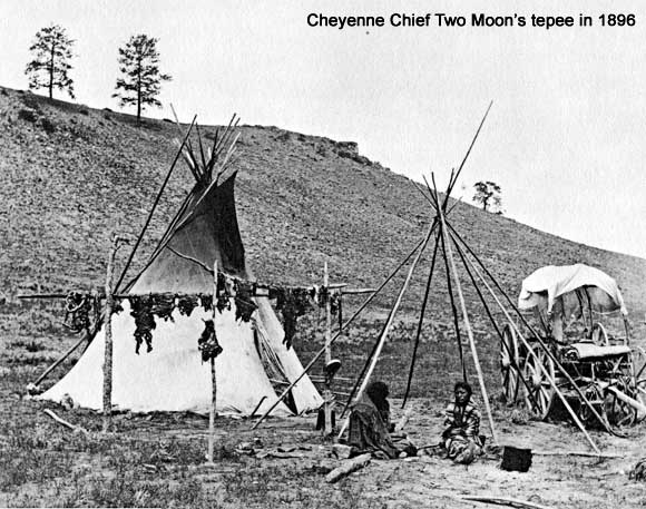 Cheyenne Chief Two Moon's tepee in 1896