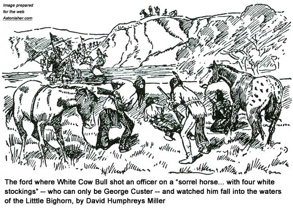 White Cow Bull shooting George Custer at Medicine Tail Coulee by David Humphreys Miller