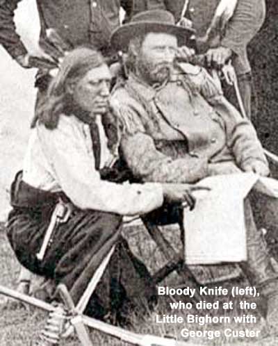 Bloody Knife and George a. Custer in the Black Hills