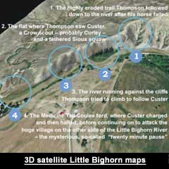 3D satellite maps of the Little Bighorn from Astonisher.com's 100 Voices