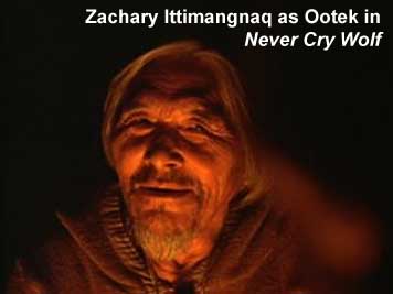 Zachary Ittimangnaq as Ootek in "Never Cry Wolf"