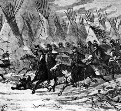 Detail from the Custer At Washita from Harper's Weekly, December 19, 1868