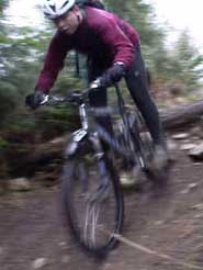Mark Belles on the Big Drop on Bob's Trail on Galbraith Mt.