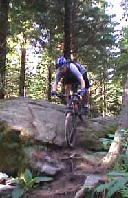 Mark Belles on the Big Rock on Cedar Dust on Galbraith Mt.