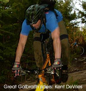 Great Galbraith Mt. Riders: Kent DeVries on Bob's Trail in 2002