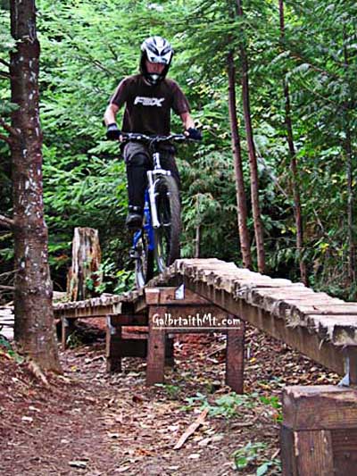 Paul Parker riding Fricker's Skinny on Cedar Dust on Galbraith Mt.