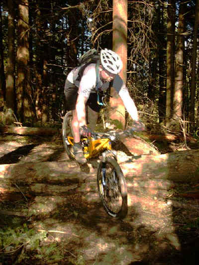 Mark Belles on the Galbraith Mt.'s Ridge Trail on the Specialized FSR Enduro