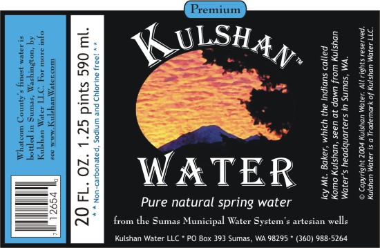 Kulshan Water label