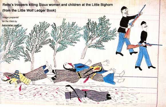 Reno's troopers killing Sioux women and children at the outset of the Battle of the Little Bighorn