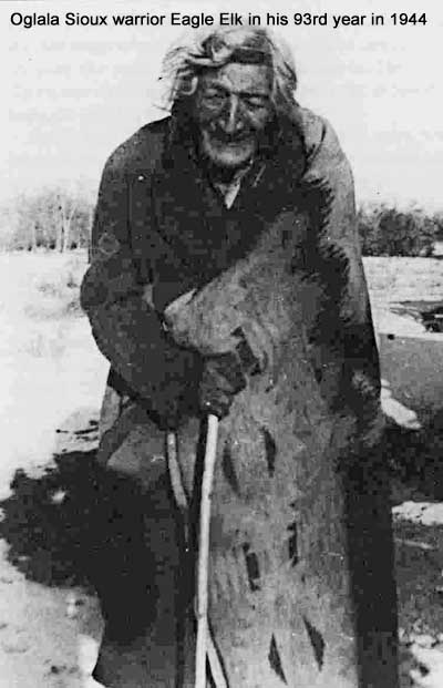 Oglala Sioux warrior Eagle Elk in his 93rd year in 1944