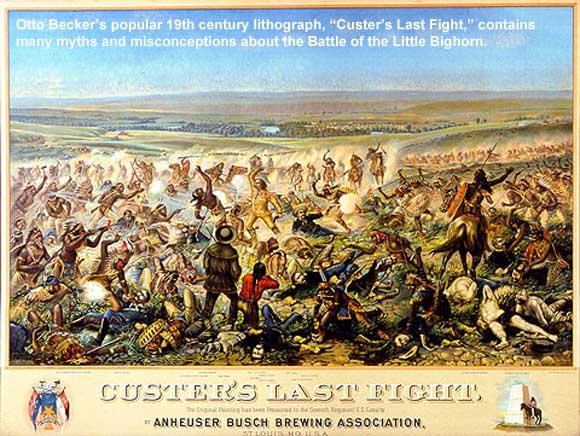 Otto Becker's lithograph, "Custer's Last Fight."