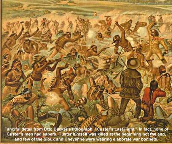 Fanciful detail from Otto Becker's "Custer's Last Fight."