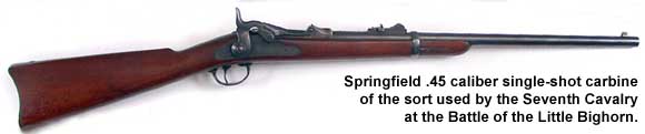 Springfield .45 caliber single-shot carbine of the sort used by the Seventh Cavalry at the Battle of the Little Bighorn