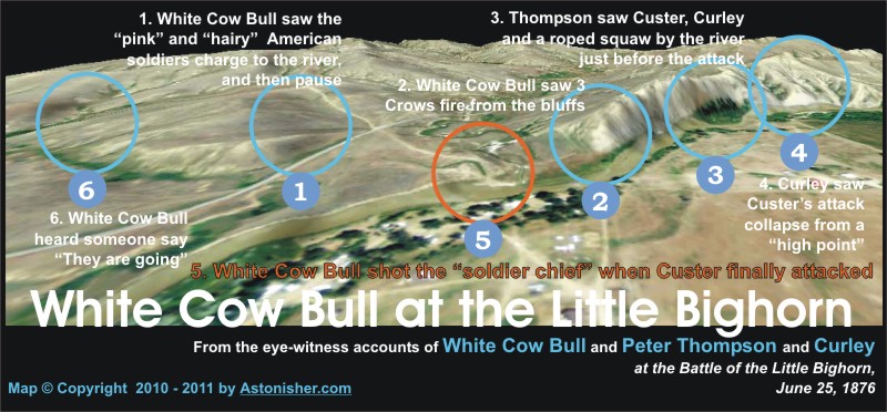 White Cow Bull at thew Little Bighorn Map