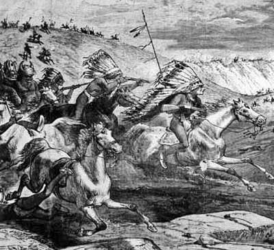 Detail from the Battle of the Rosebud from Frank Leslie's Illusrtrated Weekly, August 12, 1876